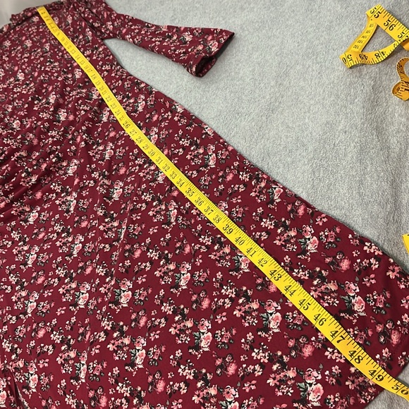 Dual Nature Midi Floral Dress XL Stretchy Mock Maternity Comfortable Fitted - Picture 7 of 13